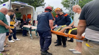 Rizede ilkel teleferik kazası: 1 yaralı