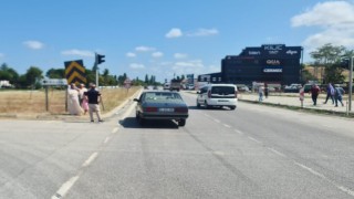 Samsun Alaçamda 15 dakika arayla iki kaza kamerada