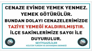 Seyitgazide taziye yemeği kaldırıldı