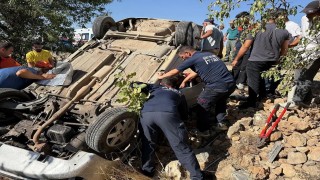 Siirtte takla atan araçta 2 kişi yaralandı