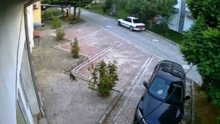 Sındırgıdaki depremi hissederek hızla uzaklaşan kedi kameralara yansıdı