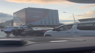 Şişlide kazanın ardından sürücü diğer aracın sürücüsüne saldırdı: O anlar kamerada