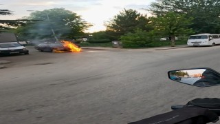 Tofaşın alev alev yandığı anlar kask kamerasında