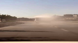 Tozu dumana katan kamyon sürücüsüne ceza uygulandı