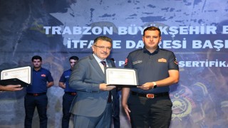 Trabzonda yeni itfaiyeciler törenle göreve başladı