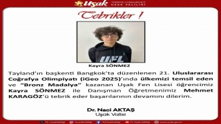 Uşak Fen Lisesi Öğrencisi Uluslararası Coğrafya Olimpiyatında bronz madalya kazandı