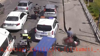 Uyanık kurye polisten kaçtı, diğer motosikletlinin faturası ağır oldu