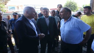 Vali Zorluoğlu, Traktörcüler Sitesindeki yangın sonrası incelemelerde bulundu