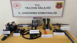 Yalovada kaçak kazı yapan 3 şüpheli gözaltına alındı