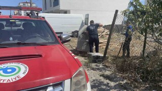 Yanıcı malzeme çöp konteynerinde yangın çıkardı