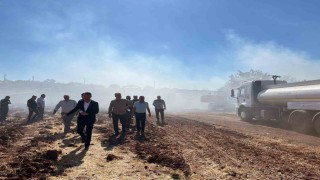 Yerleşim yerlerini tehdit eden yangına, havadan ve karadan müdahale edildi