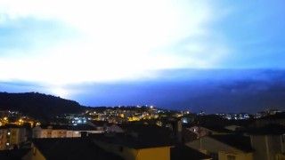 Zonguldakın Ereğli ilçesinde şimşekler geceyi aydınlattı