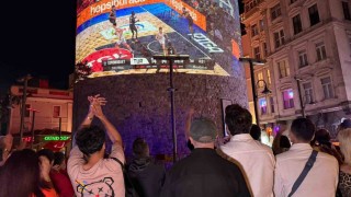 A Milli Erkek Basketbol Takımının final maçı heyecanı Galata Kulesinde yaşandı