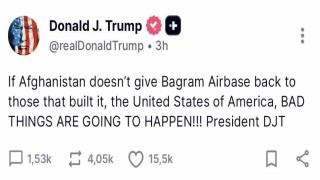 ABD Başkanı Trumptan Afganistana tehdit: Bagram Hava Üssünü bize geri vermezlerse kötü şeyler olacak