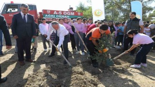 Ağrı Milli Eğitim Müdürü Kökrek, öğrencilerle birlikte ‘Yeşil Vatan için fidan dikti
