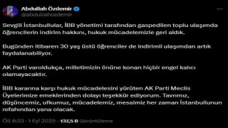 AK Parti İstanbul İl Başkanı Özdemirden müjde: 30 yaş üstü öğrenciler indirimli ulaşımdan faydalanacak
