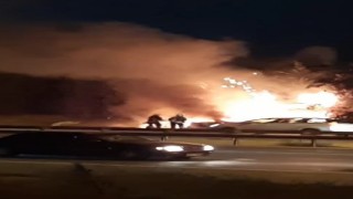 Alev alev yanan otomobil kullanılamaz hale geldi