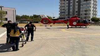 Ambulans helikopter kalp krizi geçiren hasta için havalandı
