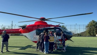 Ambulans helikopter yenidoğan bebek için havalandı