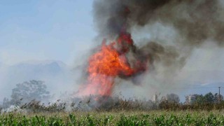 Antalyada kargılık alanda yangın