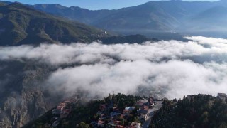 Artvinde sis bulutları kartpostallık görüntüler oluşturdu