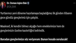 Bakan Bak: Buradan gençlerimize söz veriyorum bunun hesabı sorulacak