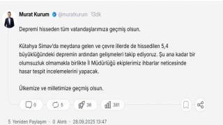 Bakan Kurum: Depremi hisseden tüm vatandaşlarımıza geçmiş olsun