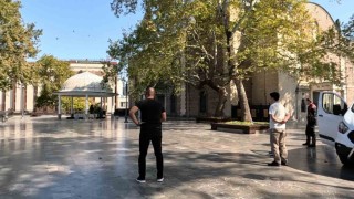 Balıkesirde tarihi camide şüpheli çanta paniği