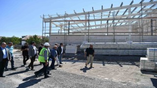Başkan Büyükkılıçtan Eğribucaktaki yeni itfaiye binasının inşaatına yerinde inceleme