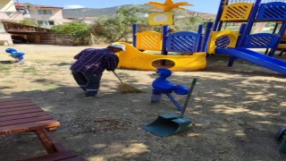 Bayırköyde park ve spor alanlarında yoğun temizlik çalışması