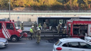 Bayrampaşa-Maltepe Metrobüs Durağında korkutan yangın