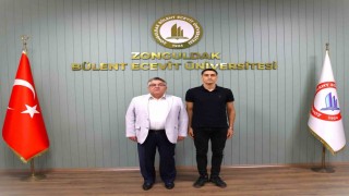 BEUNun gururu Millî Sporcu Doğukan Kilcioğludan Rektör Özölçere veda ziyareti