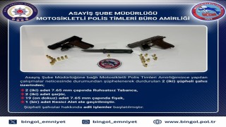 Bingölde 2 ruhsatsız tabanca ele geçirildi