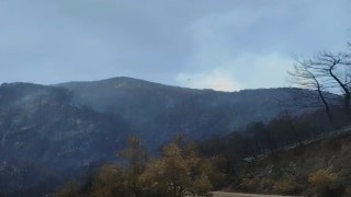 Buldan dağlarının yeşil örtüsü siyaha büründü