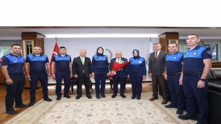 Büyükkılıç, 199. kuruluş yıl dönümü ve Zabıta Haftasında zabıta teşkilatı mensuplarını kabul etti