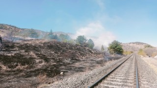 Çankırıda çıkan ot yangını büyümeden söndürüldü