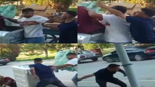 Çöpten atık toplayan şahıs darbedildi: O anlar kamerada