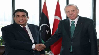 Cumhurbaşkanı Erdoğan, Libya Başkanlık Konseyi Başkanı El-Menfi ile görüştü