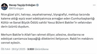 Cumhurbaşkanı Erdoğandan Bakiler için başsağlığı mesajı