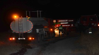 Cunda Adasında korkutan makilik yangını