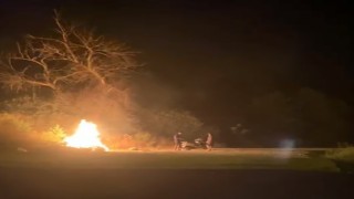 Dalamanda ormanlık alanda kasten yangın çıkaran şüpheliler aranıyor