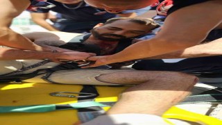 Damdan havalandırma boşluğuna düşen boyacıyı itfaiye ekipleri kurtardı