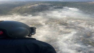 Diyarbakırda aynı bölgede tekrar çıkan orman yangınına helikopterle müdahale edildi