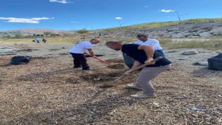 Doğaseverler Van Gölü sahilini temizledi