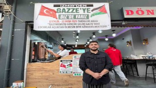 Dönerci bir aylık kazancını Gazzeye bağışladı