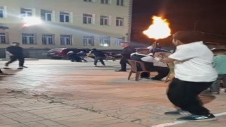 Düğünde havaya ateş açılan anlar kamerada