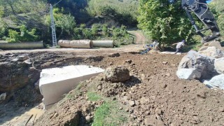 Düzcede dere yatakları kutu menfezlerle güvenli hale getiriliyor