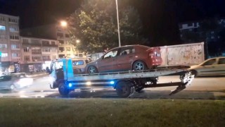 Edirnede seyir halindeyken yanan araç kullanılamaz hale geldi