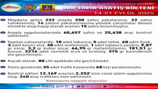 Elazığda asayiş uygulaması: Bir haftada 250 kişi yakalandı