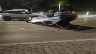 Elazığda otomobil takla attı: 1 yaralı